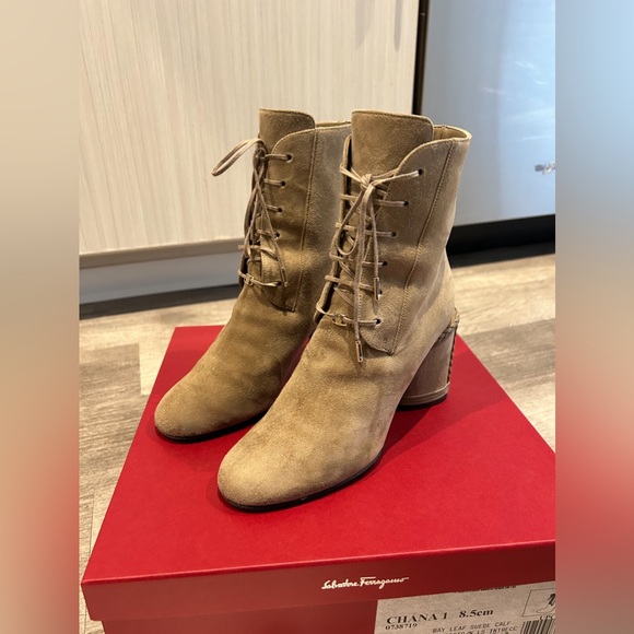 MOVING SALE Salvatore Ferragamo- Chana Suede Calf Booties - Picture 9 of 10
